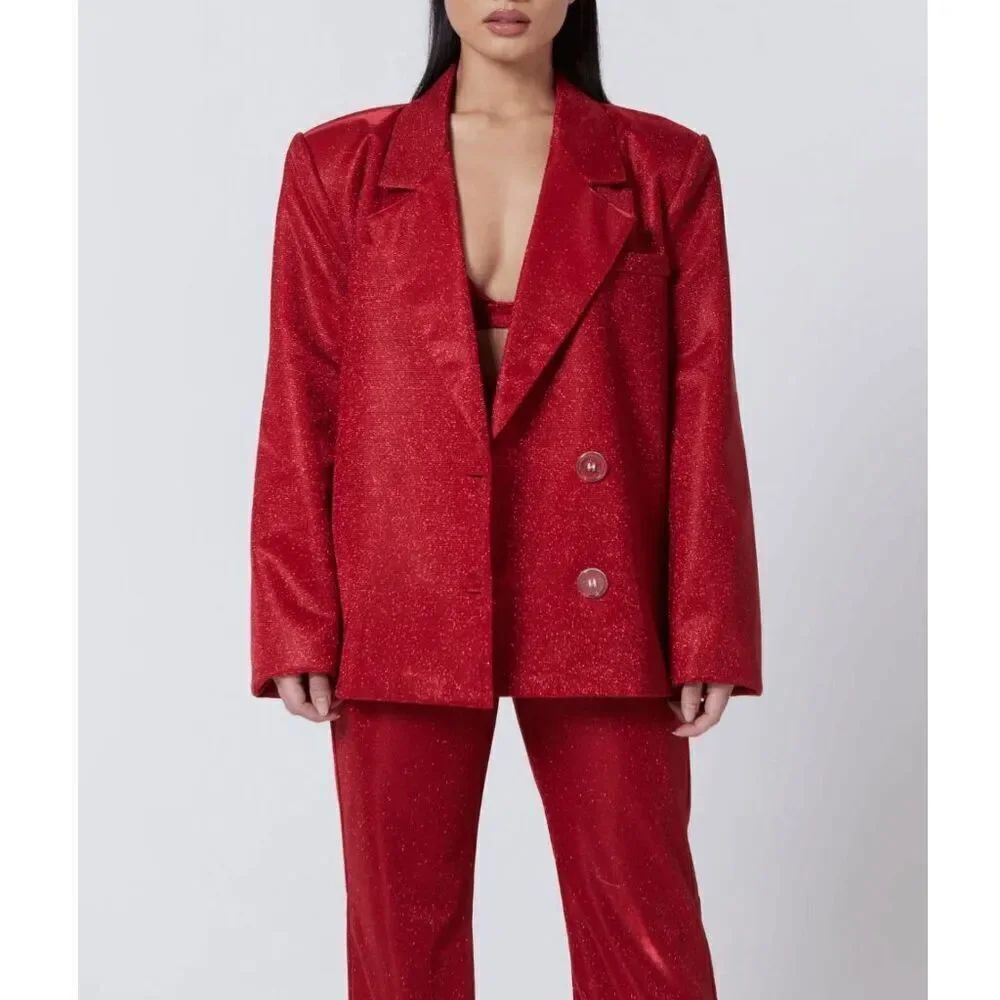 SLA The Label Red Paloma Sparkle Blazer